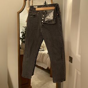 Levi 501 jeans ankle cut button fly cotton